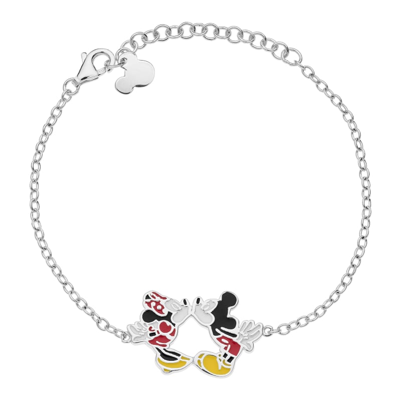 Krásný stříbrný náramek Mickey and Minnie Mouse BS00044SL-55.CS Disney