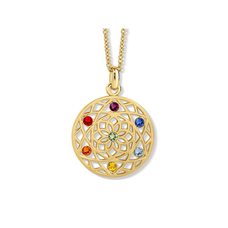 Stylový náhrdelník s krystaly Chakra Flower 30091.MLT.G Crystalp Stylový náhrdelník s krystaly Chakra Flower 30091.MLT.G Crystalp