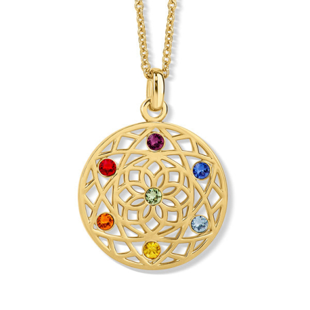 Stylový náhrdelník s krystaly Chakra Flower 30091.MLT.G Crystalp