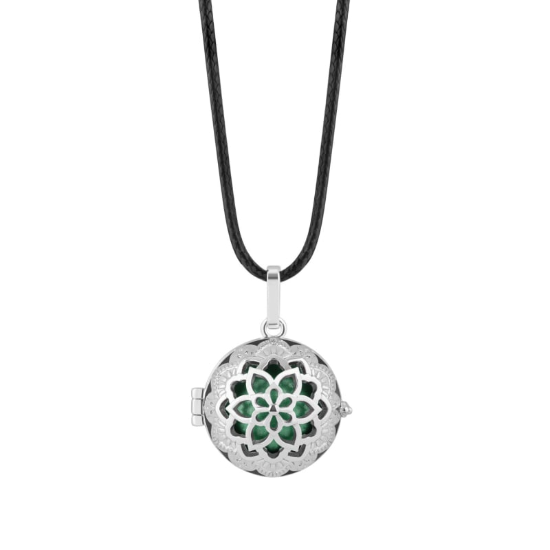 Slušivý náhrdelník se zelenou těhotenskou rolničkou Květ KVZM18 Mummy Bell