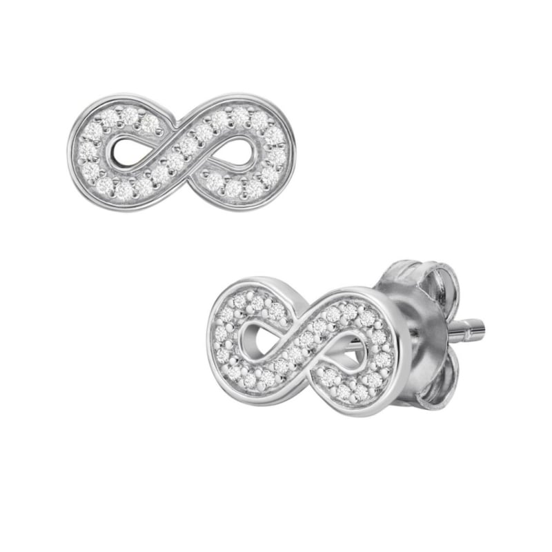 Třpytivé stříbrné náušnice Nekonečno JFS00634040 Fossil