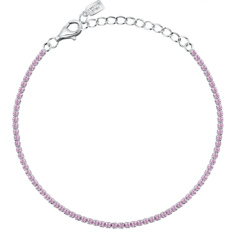 Stříbrný tenisový náramek s růžovými zirkony Silver LPS05AWV32 La Petite Story