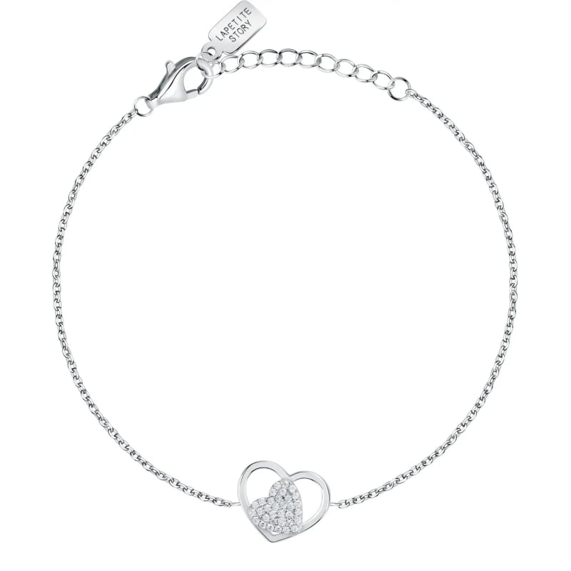 Romantický stříbrný náramek se srdíčky Silver LPS05AWV19 La Petite Story