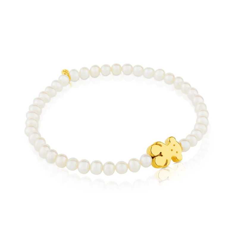 Perlový náramek s medvídkem ze zlata 815911150 Tous Perlový náramek s medvídkem ze zlata 815911150 Tous
