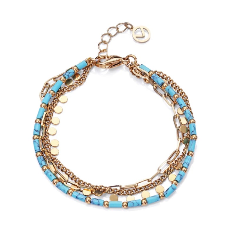 Pozlacený trojitý náramek s korálky Chic 14164P01013 Viceroy