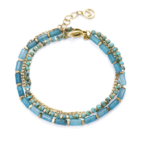 Úchvatný pozlacený trojitý náramek Kiss 14174P01016 Viceroy