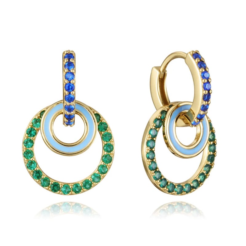 Třpytivé pozlacené náušnice 2v1 Elegant 13195E100-99 Viceroy