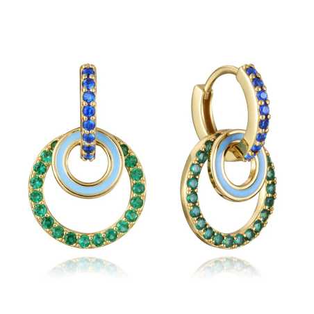 Třpytivé pozlacené náušnice 2v1 Elegant 13195E100-99 Viceroy