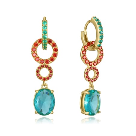 Zářivé pozlacené náušnice se zirkony 2v1 Elegant 13193E100-39 Viceroy