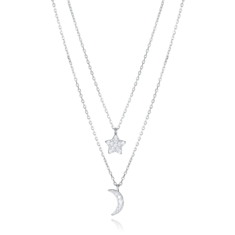 Dvojitý stříbrný náhrdelník Hvězda a Měsíc Trend 13203C000-30 Viceroy Dvojitý stříbrný náhrdelník Hvězda a Měsíc Trend 13203C000-30 Viceroy
