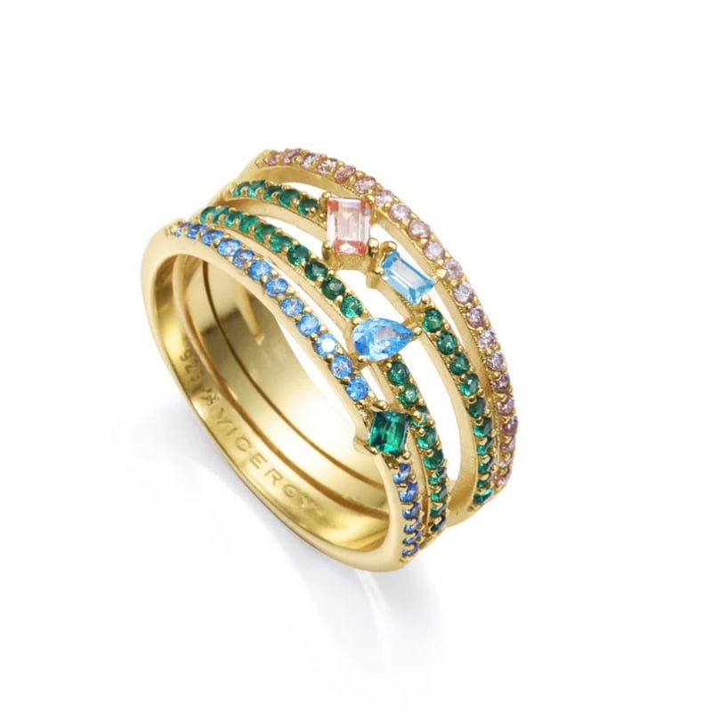 Třpytivý pozlacený prsten pro ženy Elegant 15121A012-39 Viceroy / Obvod: 52 mm - 52 mm Třpytivý pozlacený prsten pro ženy Elegant 15121A012-39 Viceroy / Obvod: 52 mm - 52 mm