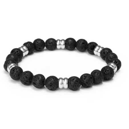 Korálkový náramek z lávového kamene MINK147/20 Agato