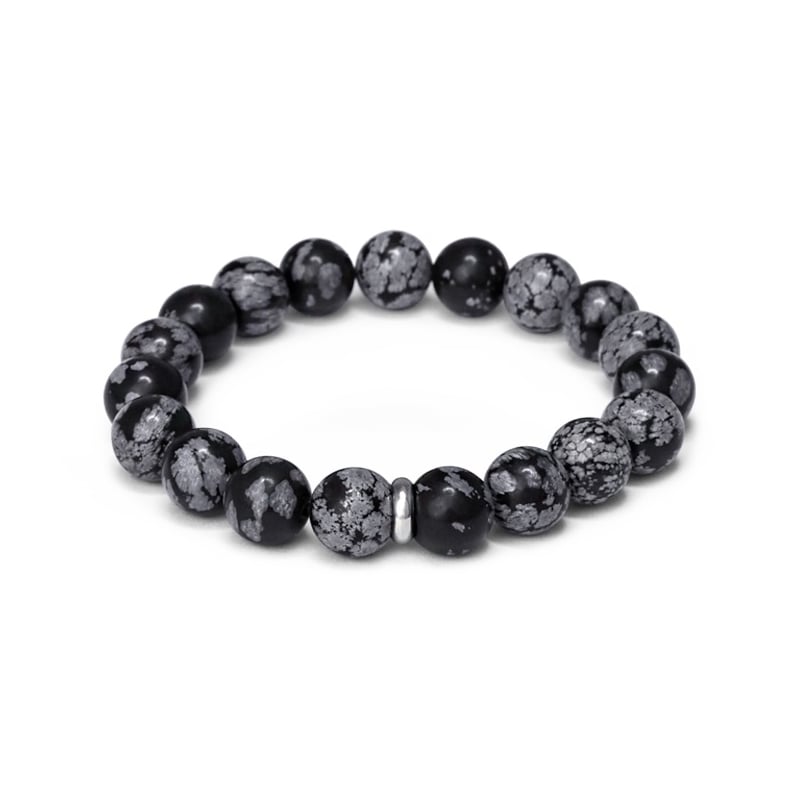 Korálkový náramek z obsidiánu MINK157/20 Agato