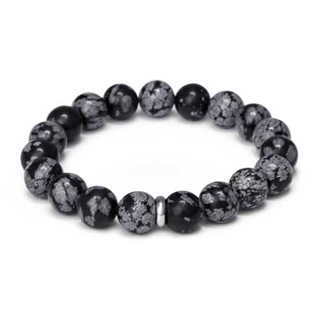 Korálkový náramek z obsidiánu MINK157/20 Agato