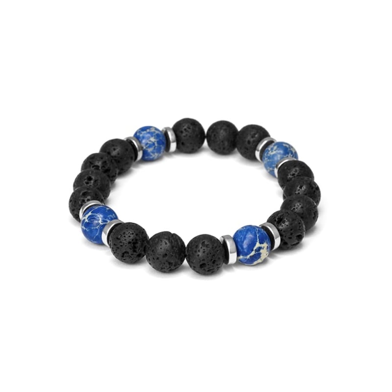 Korálkový náramek z lávového kamene, regalitu a hematitu MINK162/20 Agato Korálkový náramek z lávového kamene, regalitu a hematitu MINK162/20 Agato