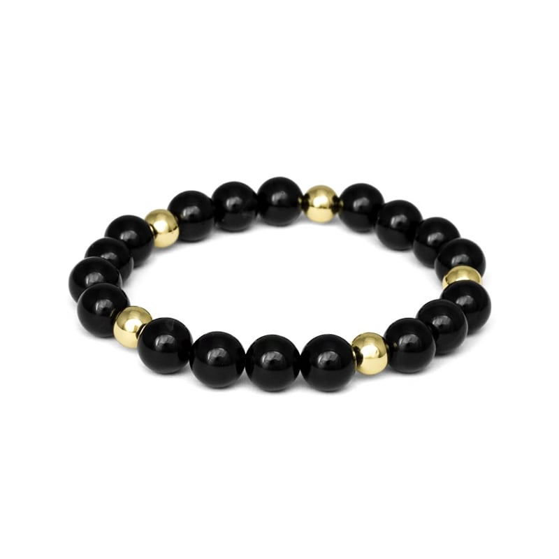Korálkový náramek z černého onyxu MINK164/21 Agato