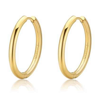 Nadčasové pozlacené kruhové náušnice z oceli Chunky SHK72 S Agapo