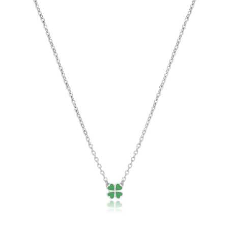 Půvabný ocelový náhrdelník Čtyřlístek Click SCK252 S Agapo