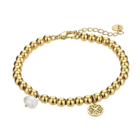 Pozlacený korálkový náramek Layla Gold Bracelet MCB23015G Marc Malone