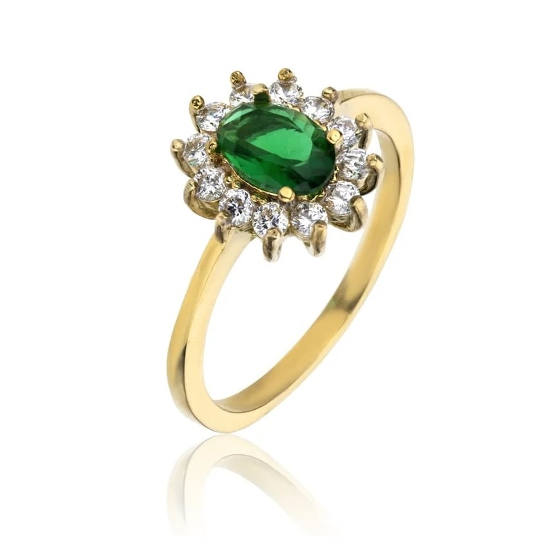 Třpytivý pozlacený prsten se zirkony Harmony Green Ring MCR23051G Marc Malone / Obvod: 54 mm - 54 mm Třpytivý pozlacený prsten se zirkony Harmony Green Ring MCR23051G Marc Malone / Obvod: 54 mm - 54 mm