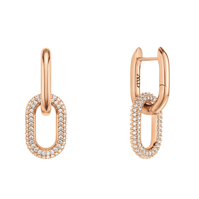 Třpytivé bronzové náušnice 2v1 Crystal Link DW00400576 Daniel Wellington Třpytivé bronzové náušnice 2v1 Crystal Link DW00400576 Daniel Wellington