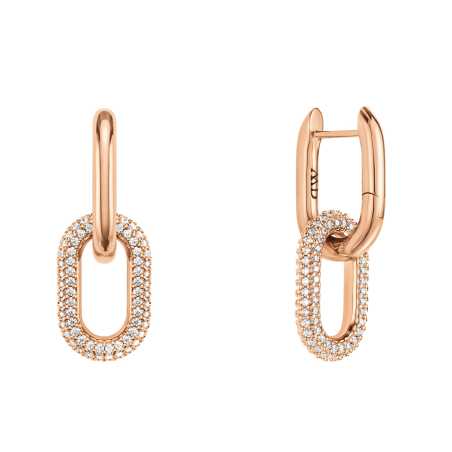 Třpytivé bronzové náušnice 2v1 Crystal Link DW00400576 Daniel Wellington