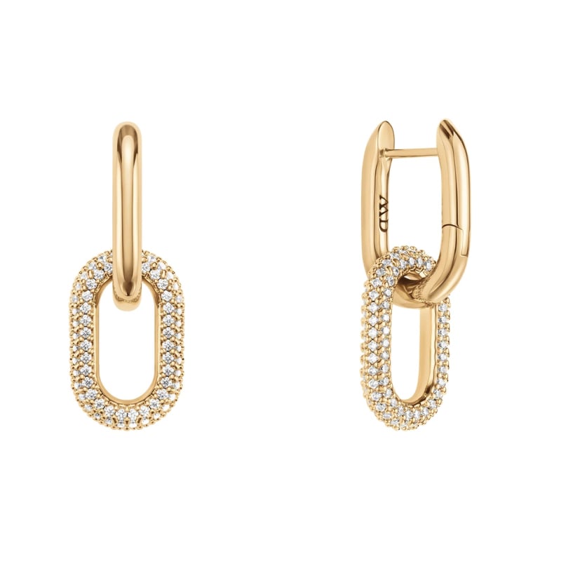 Luxusní pozlacené náušnice 2v1 Crystal Link DW00400594 Daniel Wellington