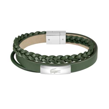 Zelený kožený náramek Fusion 2040319 Lacoste