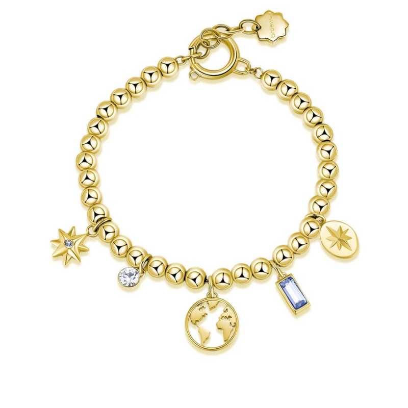 Pozlacený korálkový náramek s přívěsky Chakra BHKB119 Brosway Pozlacený korálkový náramek s přívěsky Chakra BHKB119 Brosway