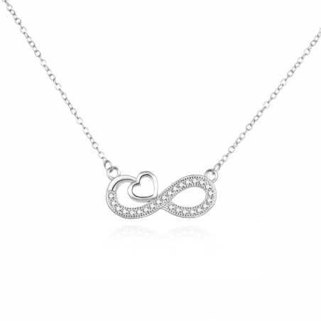 Romantický stříbrný náhrdelník Infinity Love AGS1573/47 Agato