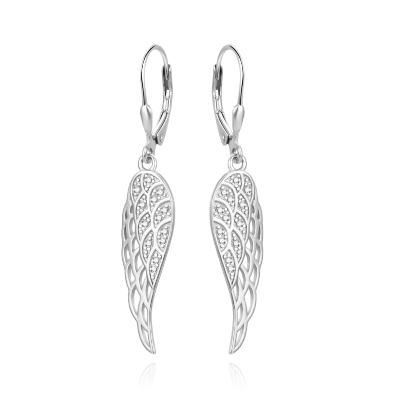 Stříbrné visací náušnice Andělská křídla AGUC2360L Agato