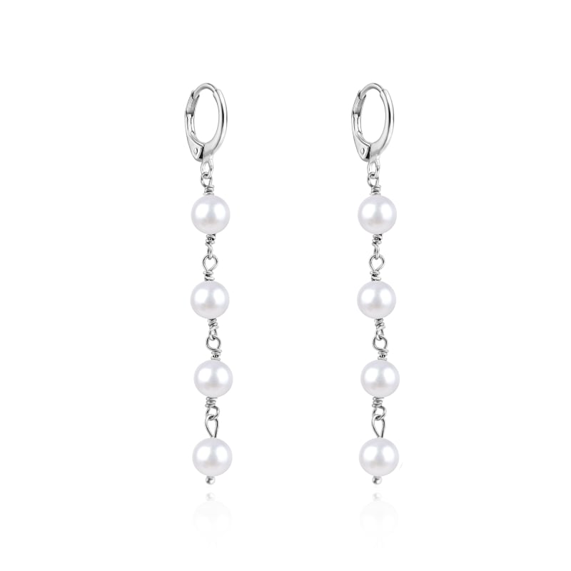 Stříbrné náušnice se sladkovodními perlami AGUC3535P-W Agato