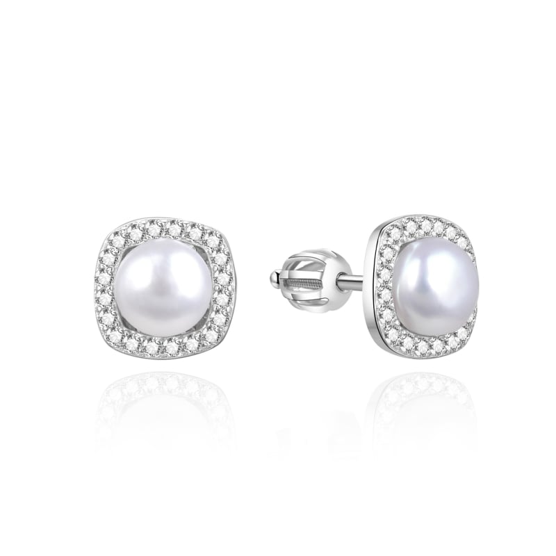 Elegantní náušnice ze stříbra s perlami AGUP3550PS Agato