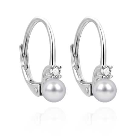 Půvabné stříbrné náušnice se sladkovodní perlou AGUC3513P-G Agato