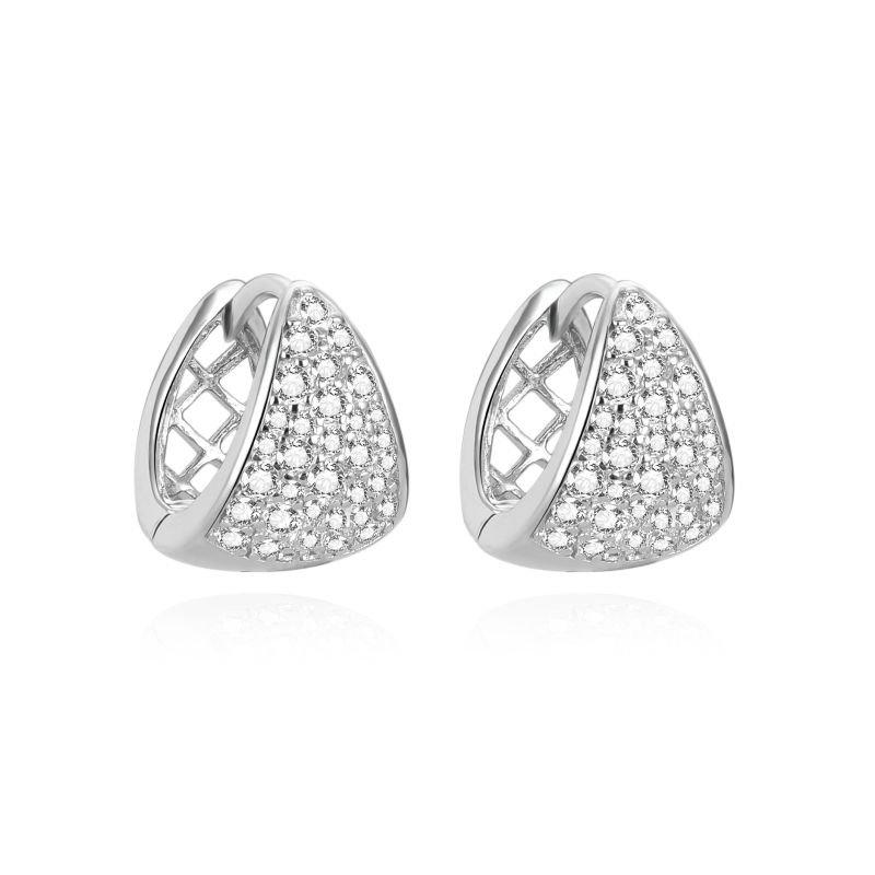 Třpytivé stříbrné náušnice se zirkony AGUC3534 Agato Třpytivé stříbrné náušnice se zirkony AGUC3534 Agato