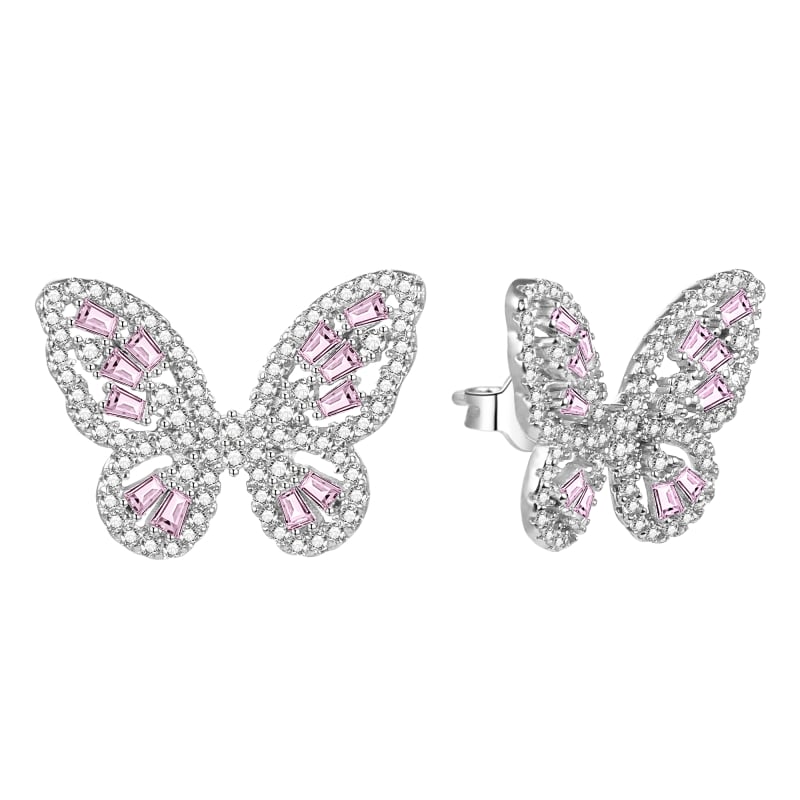Krásné stříbrné náušnice Motýli AGUP3094-W/P Agato Krásné stříbrné náušnice Motýli AGUP3094-W/P Agato