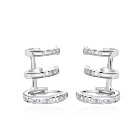Módní stříbrné náušnice se zirkony AGUC3378 Agato