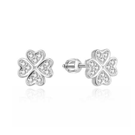 Půvabné stříbrné náušnice Čtyřlístek AGUP3541S Agato