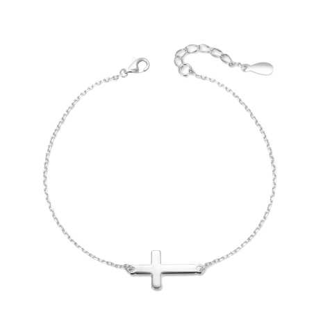 Krásný stříbrný náramek Křížek AGB764/21 Agato