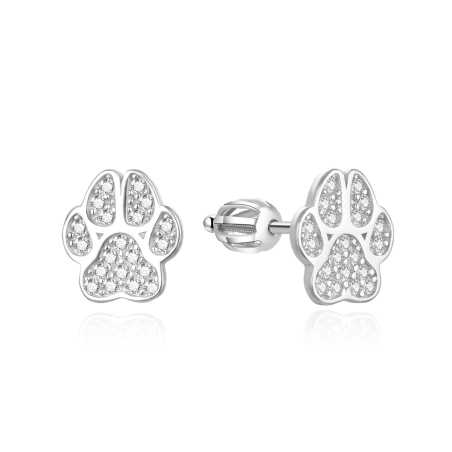 Stříbrné náušnice Tlapka AGUP3548S Agato