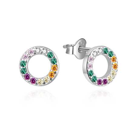 Krásné stříbrné náušnice Kroužek AGUP3464 Agato