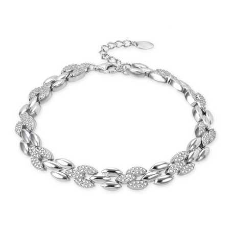 Výrazný stříbrný náramek se zirkony AGB758/21 Agato