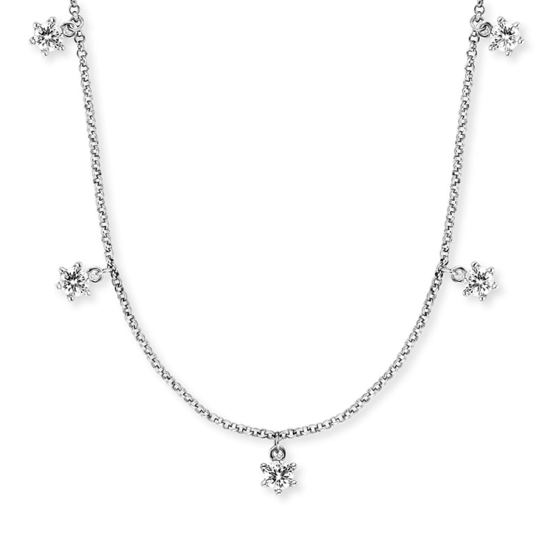 Stříbrný náhrdelník s čirými zirkony Shiny ERN-SHINY-05-ZI Engelsrufer