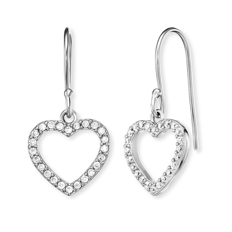 Stříbrné visací náušnice Srdce se zirkony ERE-HEASHIN-ZIH Engelsrufer Stříbrné visací náušnice Srdce se zirkony ERE-HEASHIN-ZIH Engelsrufer