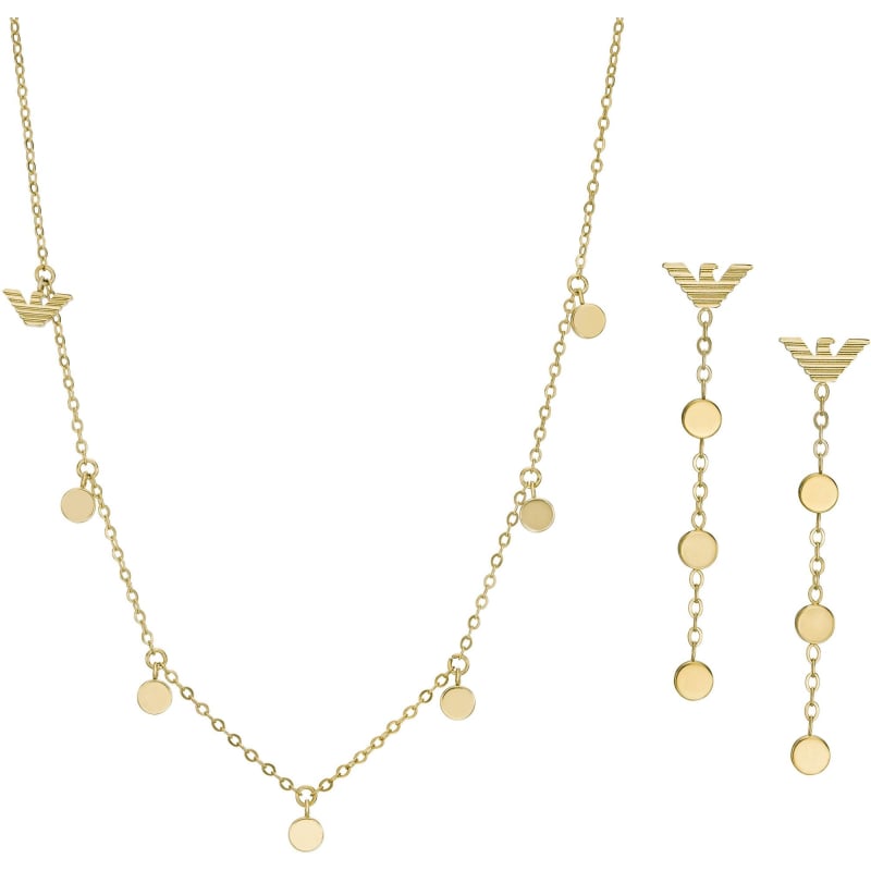 Originální pozlacený set šperků EGS3064SET (náhrdelník, náušnice) Emporio Armani Originální pozlacený set šperků EGS3064SET (náhrdelník, náušnice) Emporio Armani