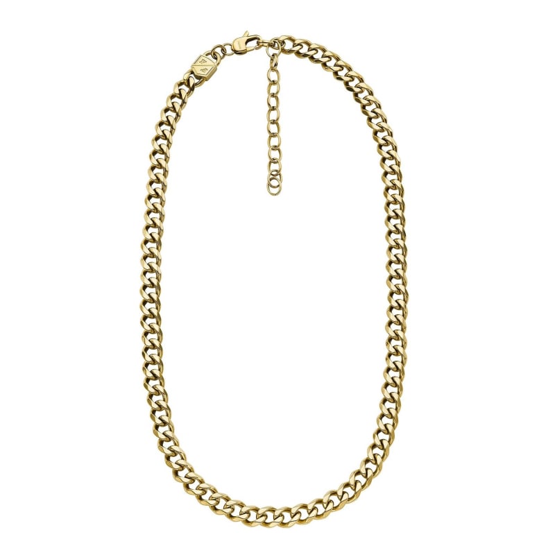 Výrazný pozlacený náhrdelník pro muže Ellis JF04612710 Fossil