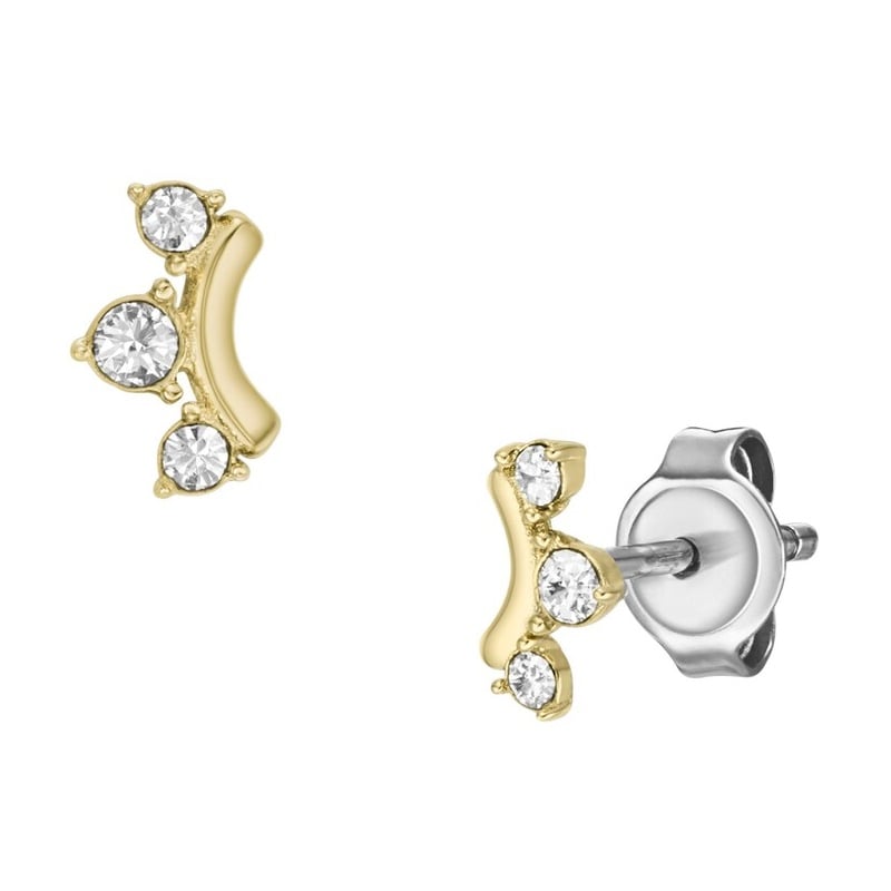 Slušivé pozlacené náušnice s krystaly JF04596710 Fossil Slušivé pozlacené náušnice s krystaly JF04596710 Fossil