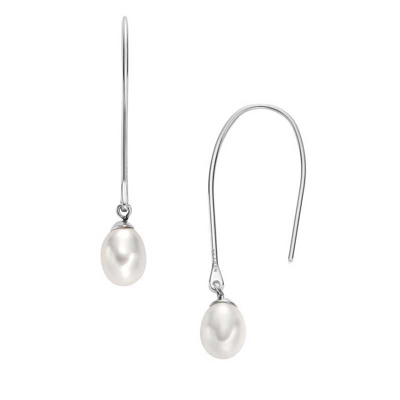 Visací ocelové náušnice s pravou perlou Agnethe SKJ1834040 Skagen Visací ocelové náušnice s pravou perlou Agnethe SKJ1834040 Skagen