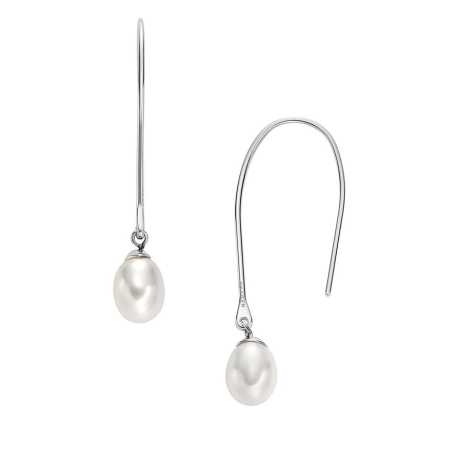 Visací ocelové náušnice s pravou perlou Agnethe SKJ1834040 Skagen