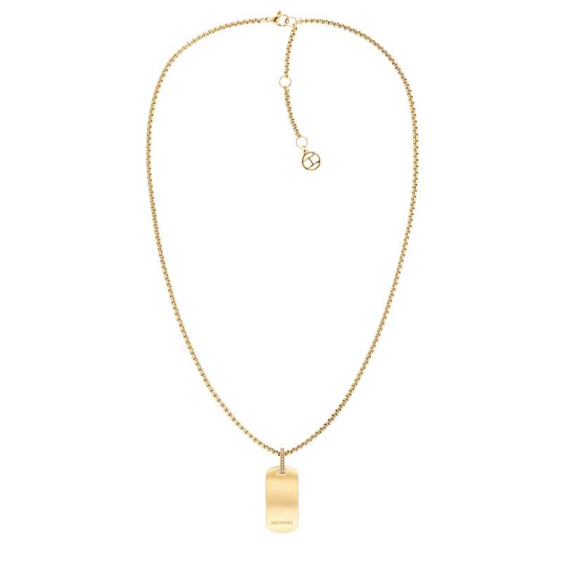 Dámský pozlacený náhrdelník z oceli s krystaly Dog Tag 2780862 Tommy Hilfiger Dámský pozlacený náhrdelník z oceli s krystaly Dog Tag 2780862 Tommy Hilfiger
